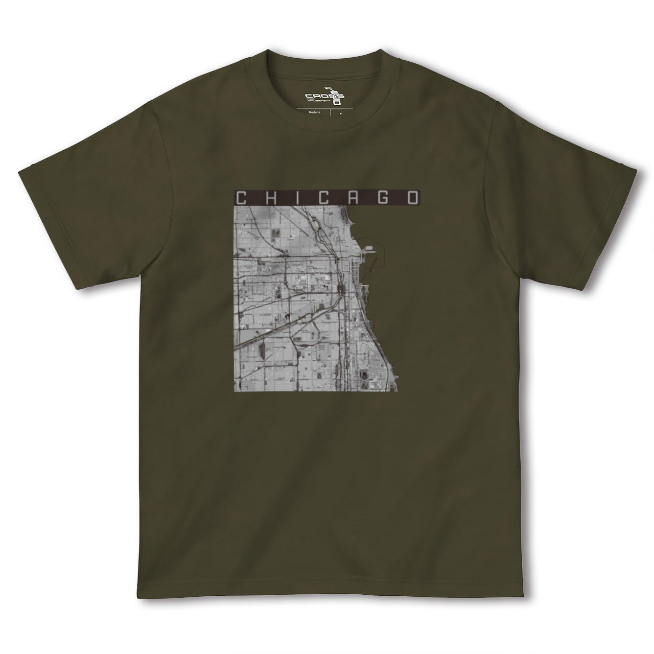 【シカゴ(アメリカ)】地図柄ヘビーウェイトTシャツ