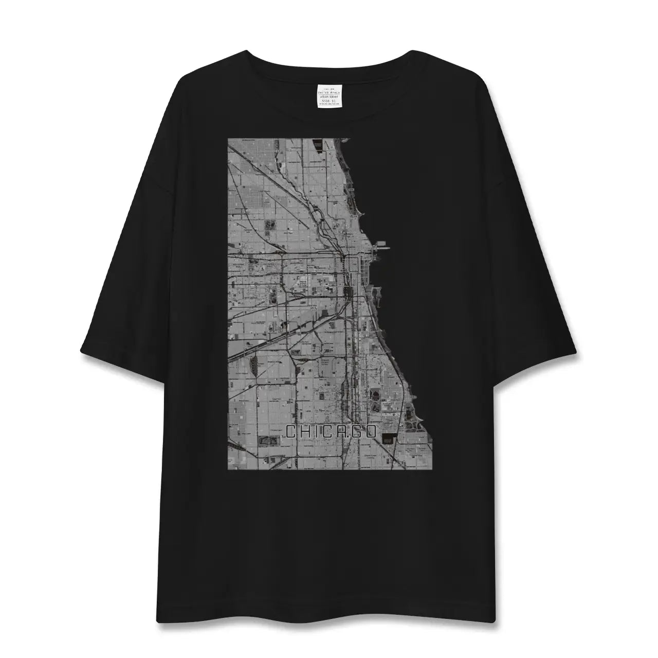 【シカゴ(アメリカ)】地図柄ビッグシルエットTシャツ