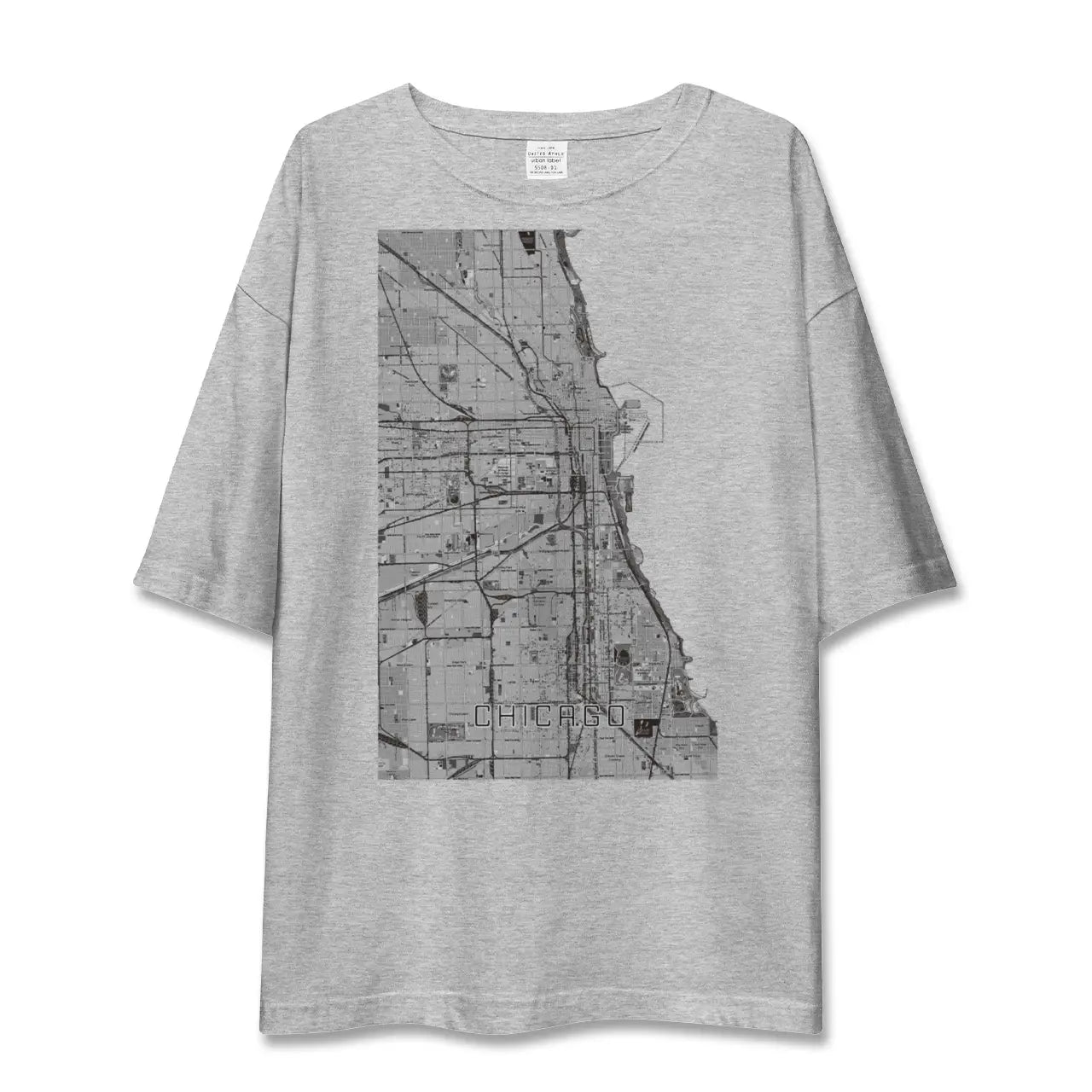 【シカゴ(アメリカ)】地図柄ビッグシルエットTシャツ