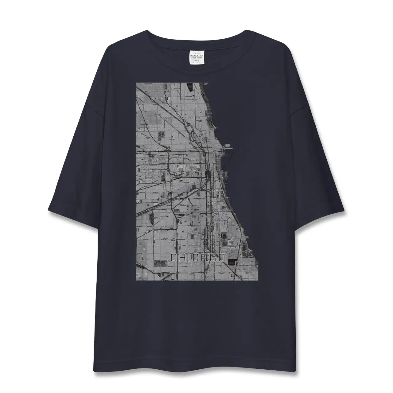 【シカゴ(アメリカ)】地図柄ビッグシルエットTシャツ