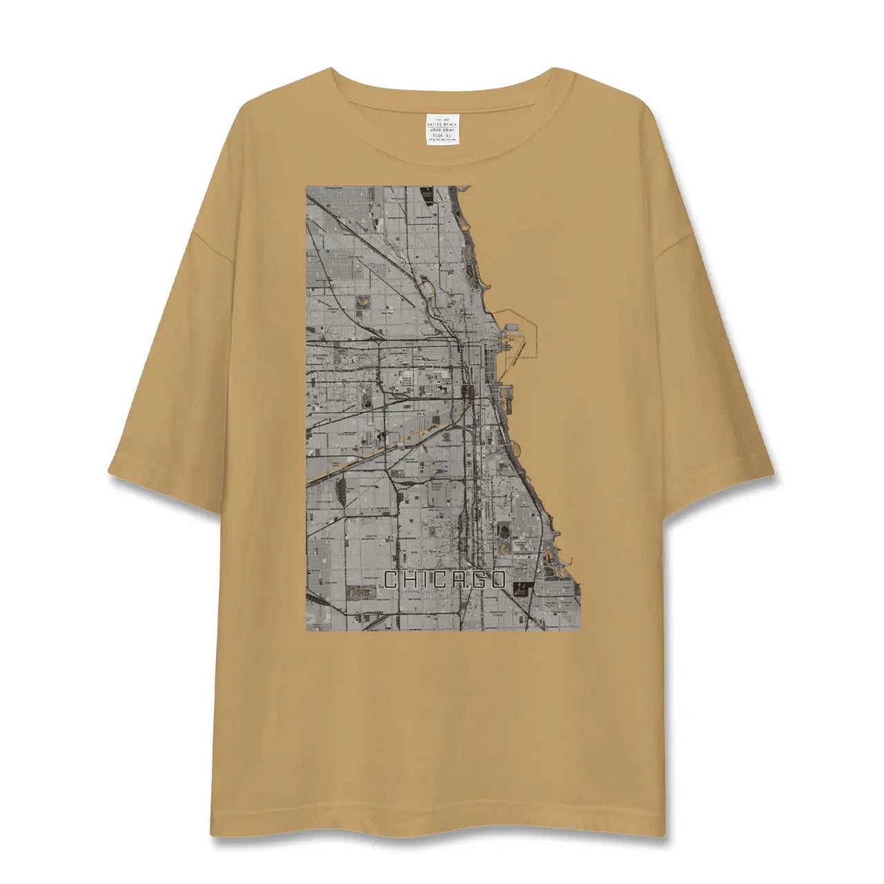 【シカゴ(アメリカ)】地図柄ビッグシルエットTシャツ