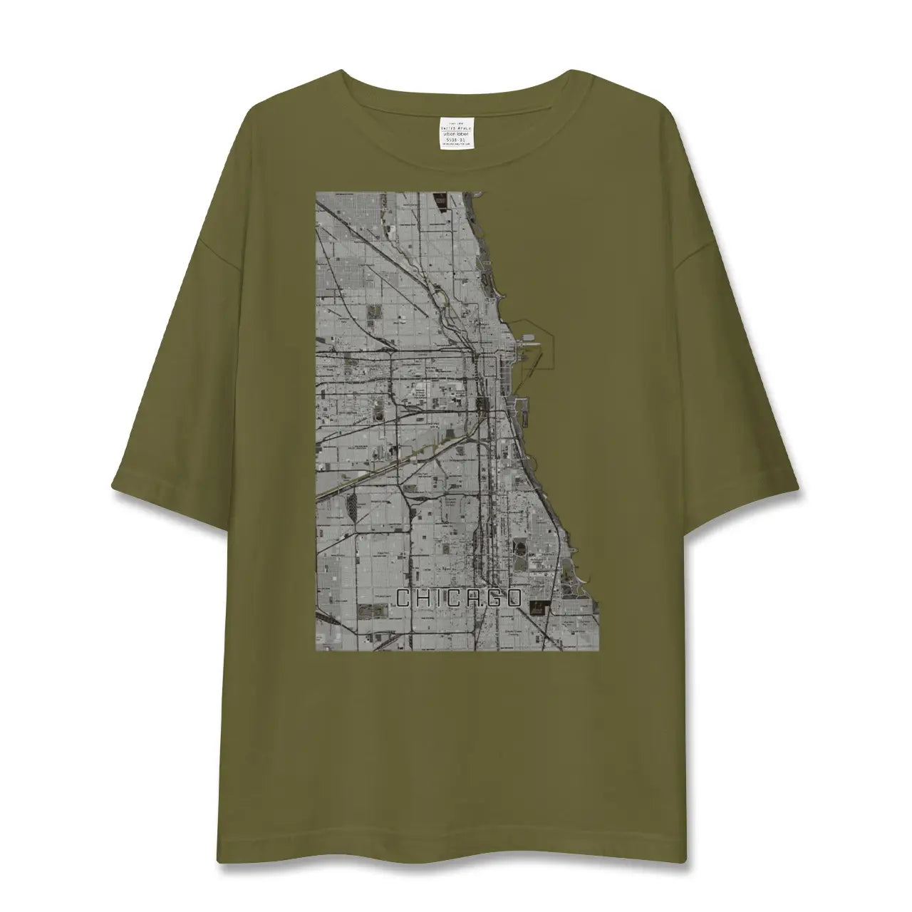 【シカゴ(アメリカ)】地図柄ビッグシルエットTシャツ