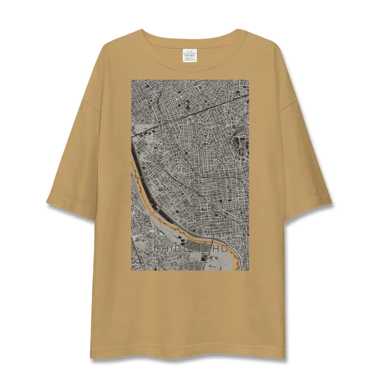 【千鳥町(東京都)】地図柄ビッグシルエットTシャツ