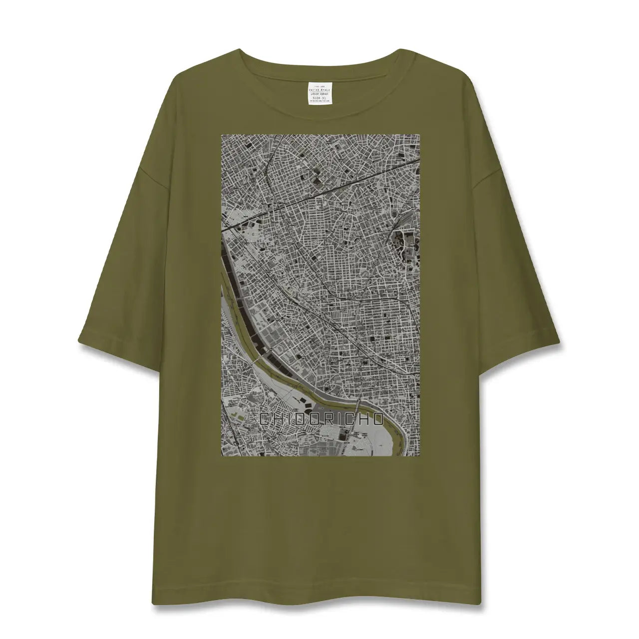 【千鳥町(東京都)】地図柄ビッグシルエットTシャツ