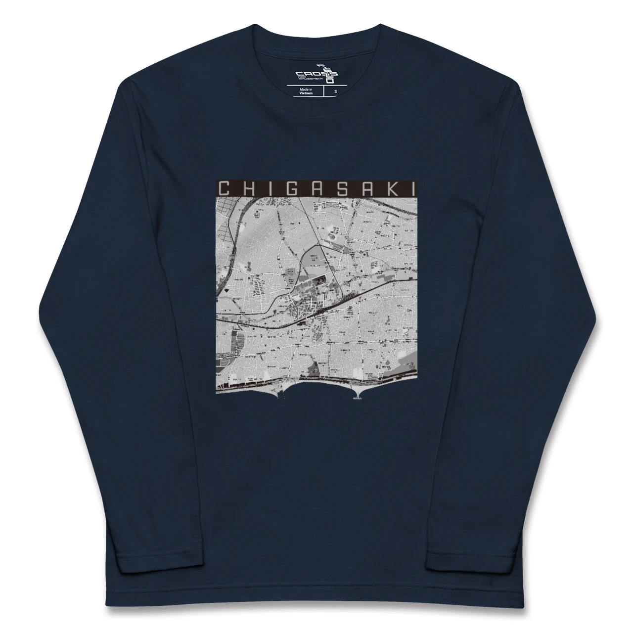【茅ケ崎2(神奈川県)】地図柄ロングスリーブTシャツ