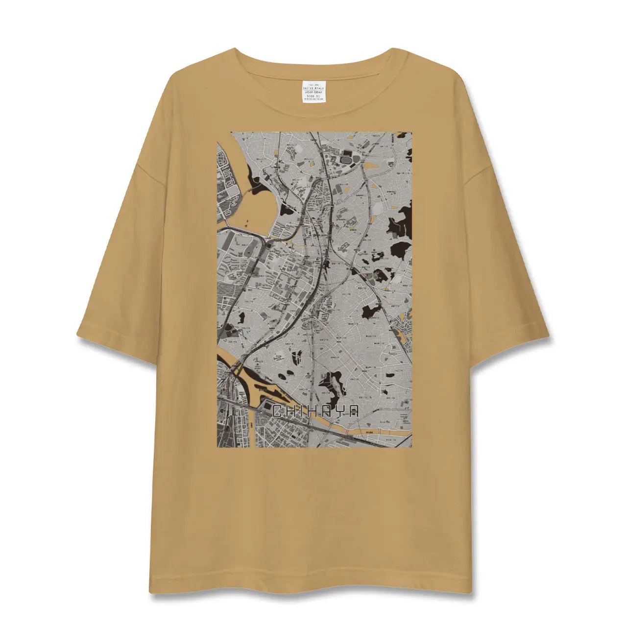 【千早(福岡県)】地図柄ビッグシルエットTシャツ
