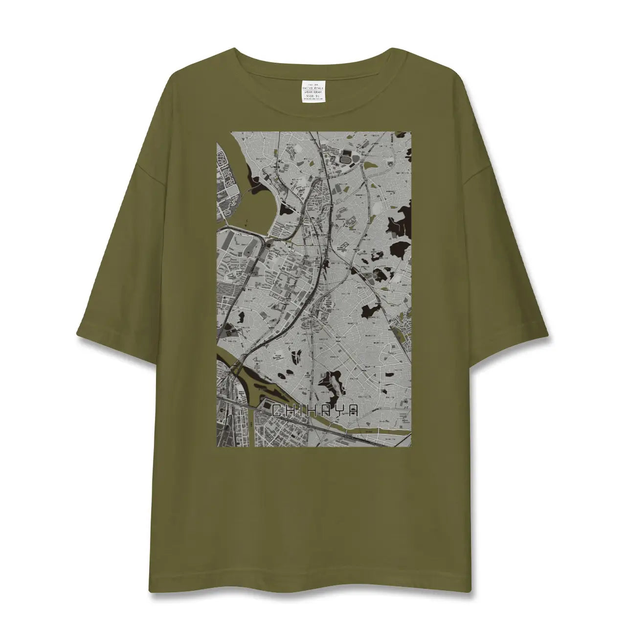 【千早(福岡県)】地図柄ビッグシルエットTシャツ