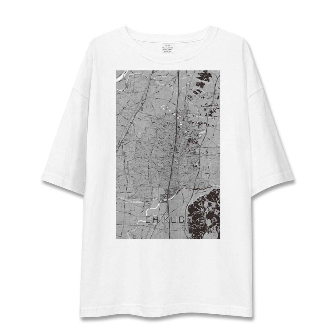 【筑後(福岡県)】地図柄ビッグシルエットTシャツ