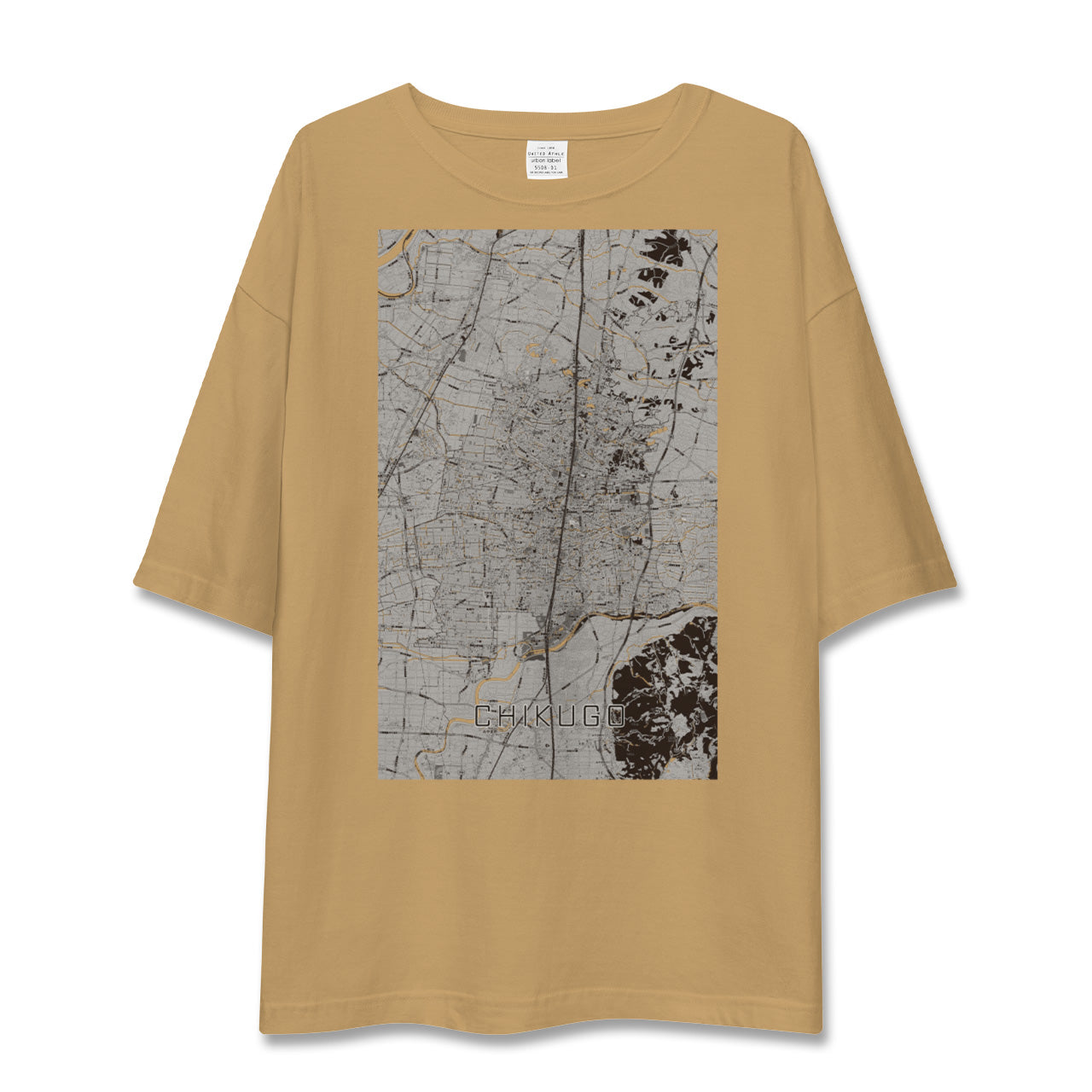 【筑後(福岡県)】地図柄ビッグシルエットTシャツ
