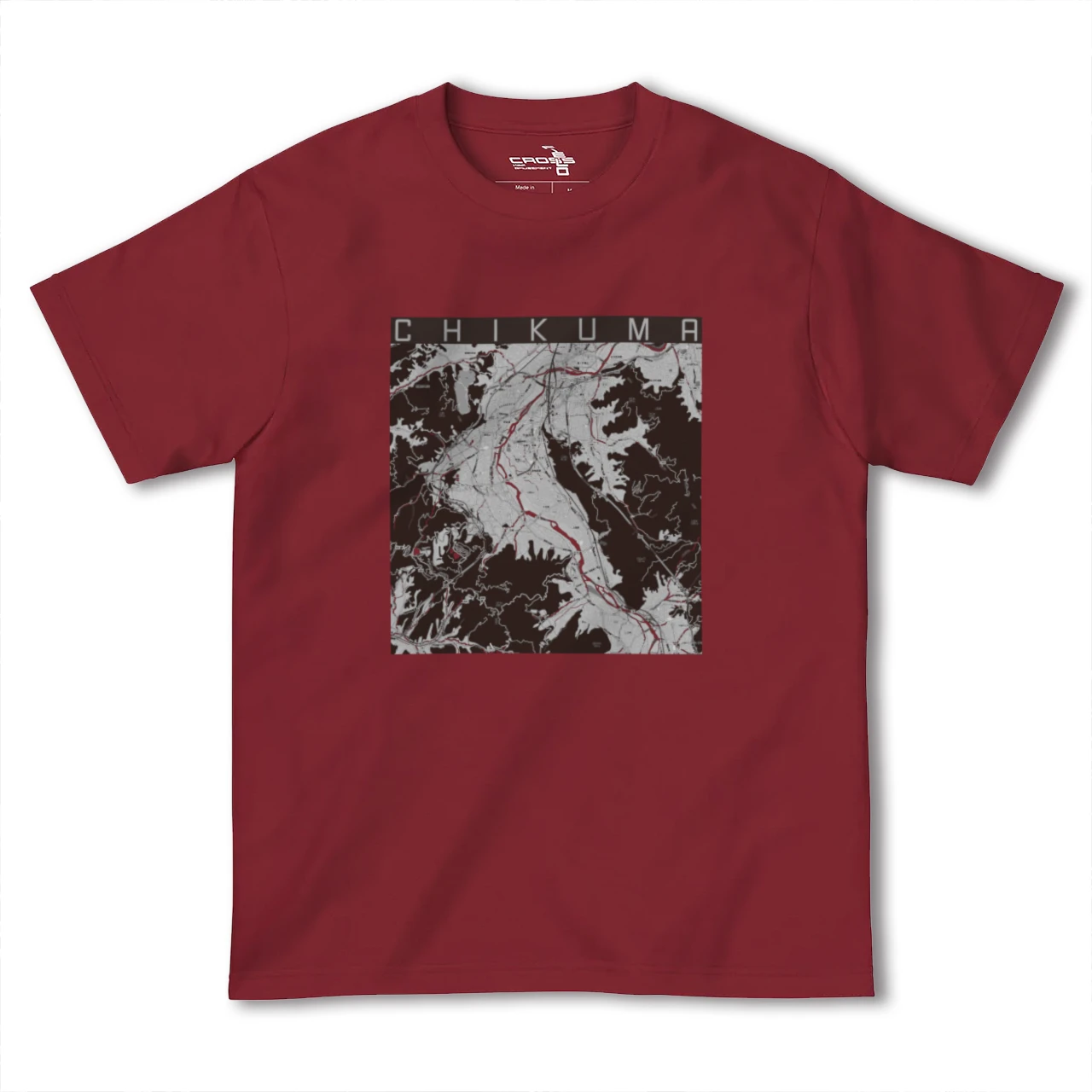 【千曲(長野県)】地図柄ヘビーウェイトTシャツ