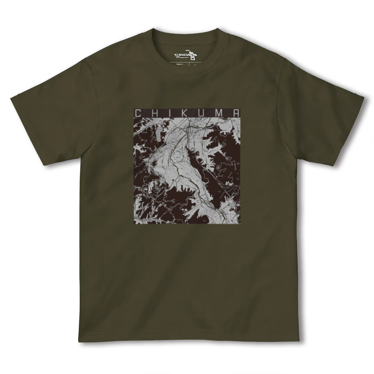 【千曲(長野県)】地図柄ヘビーウェイトTシャツ