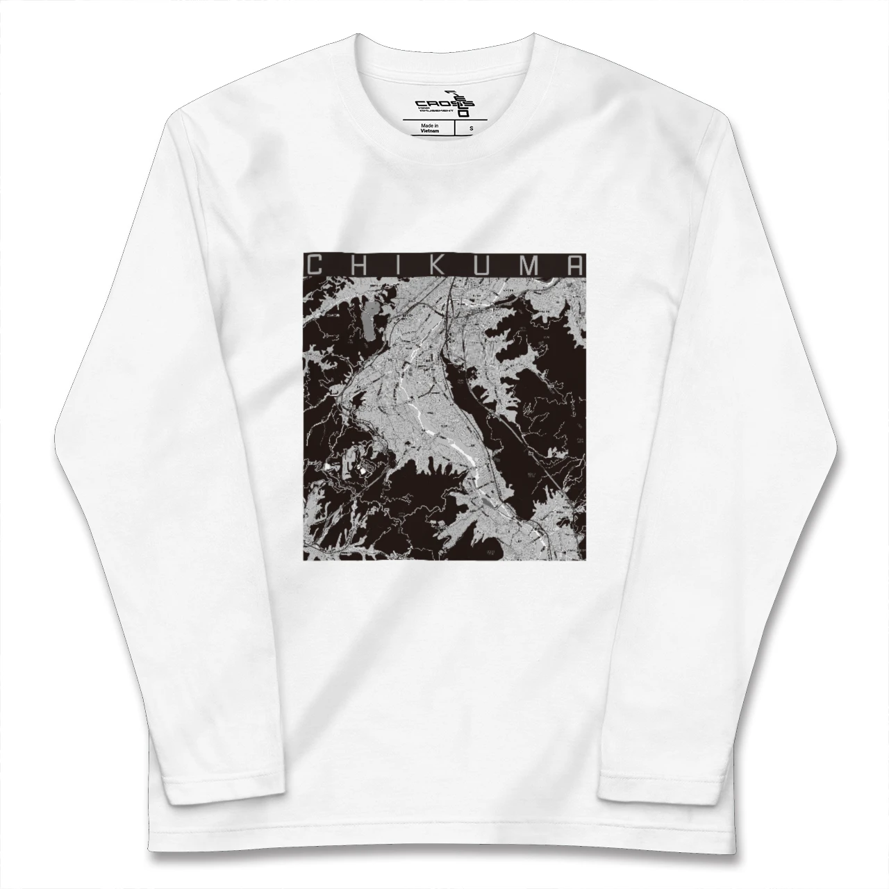 【千曲(長野県)】地図柄ロングスリーブTシャツ