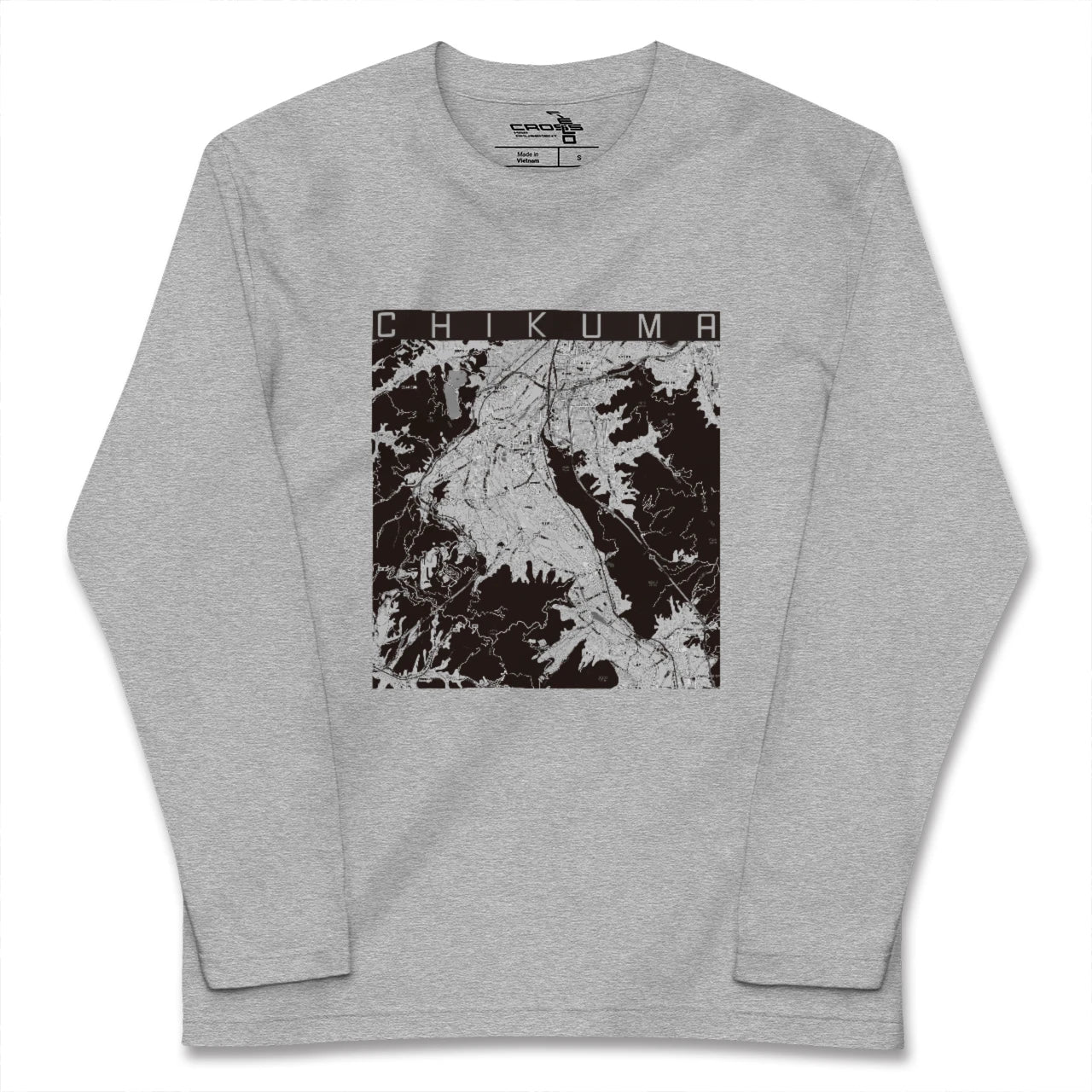 【千曲(長野県)】地図柄ロングスリーブTシャツ