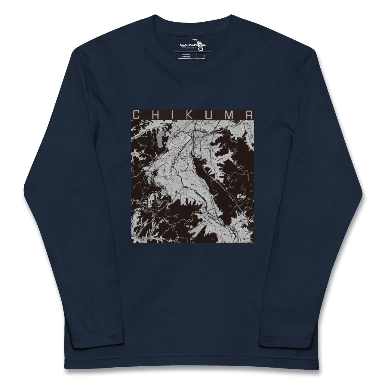 【千曲(長野県)】地図柄ロングスリーブTシャツ