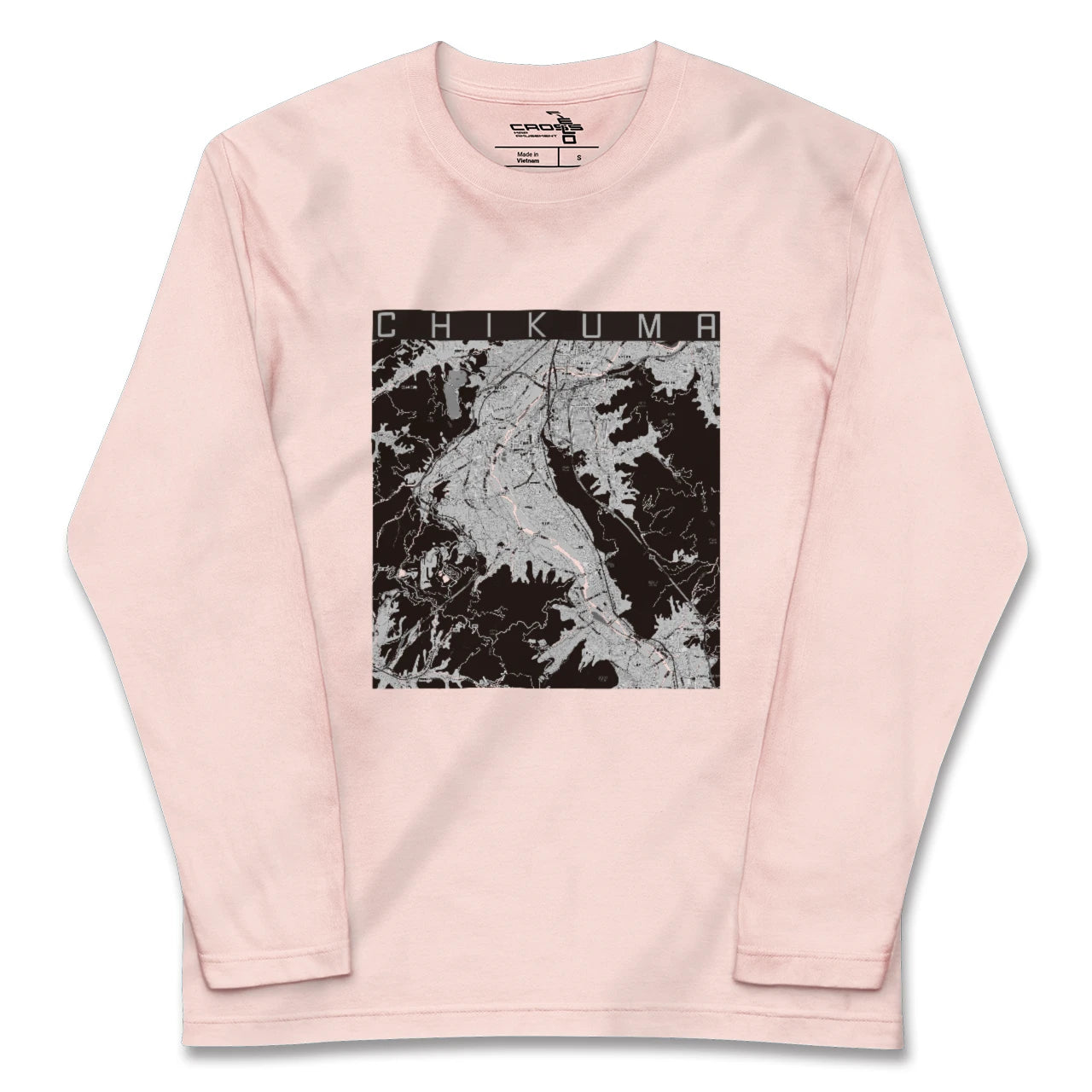 【千曲(長野県)】地図柄ロングスリーブTシャツ