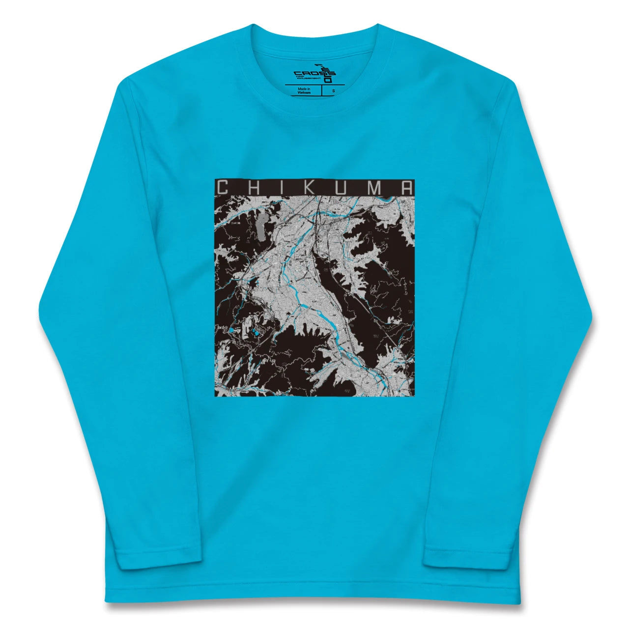 【千曲(長野県)】地図柄ロングスリーブTシャツ