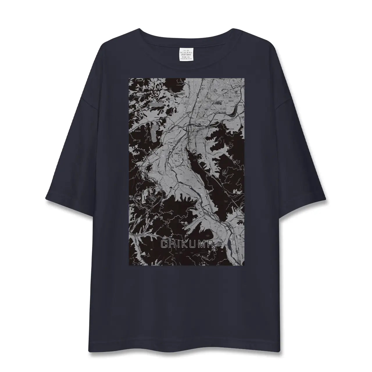 【千曲(長野県)】地図柄ビッグシルエットTシャツ