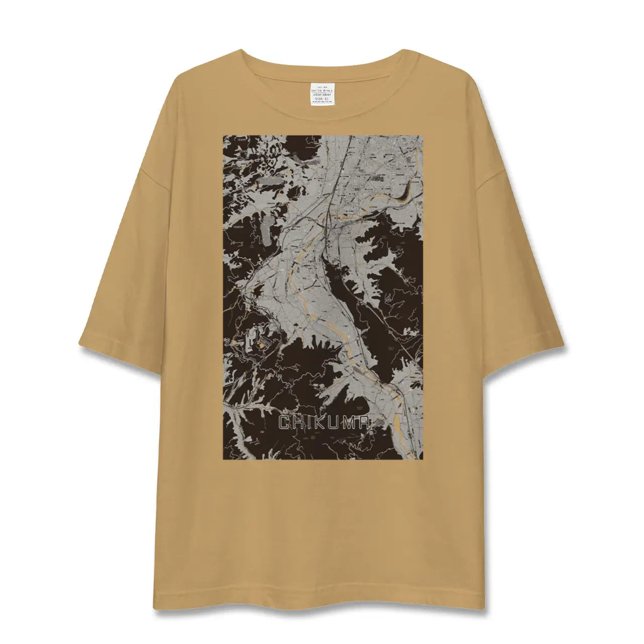 【千曲(長野県)】地図柄ビッグシルエットTシャツ