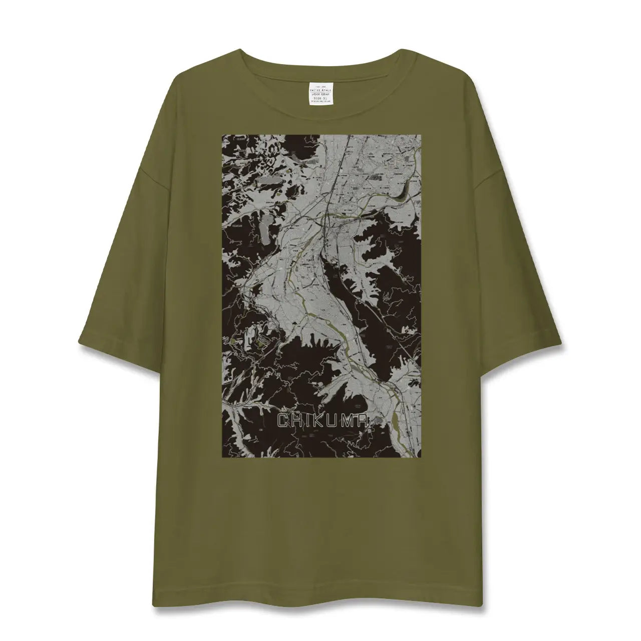 【千曲(長野県)】地図柄ビッグシルエットTシャツ