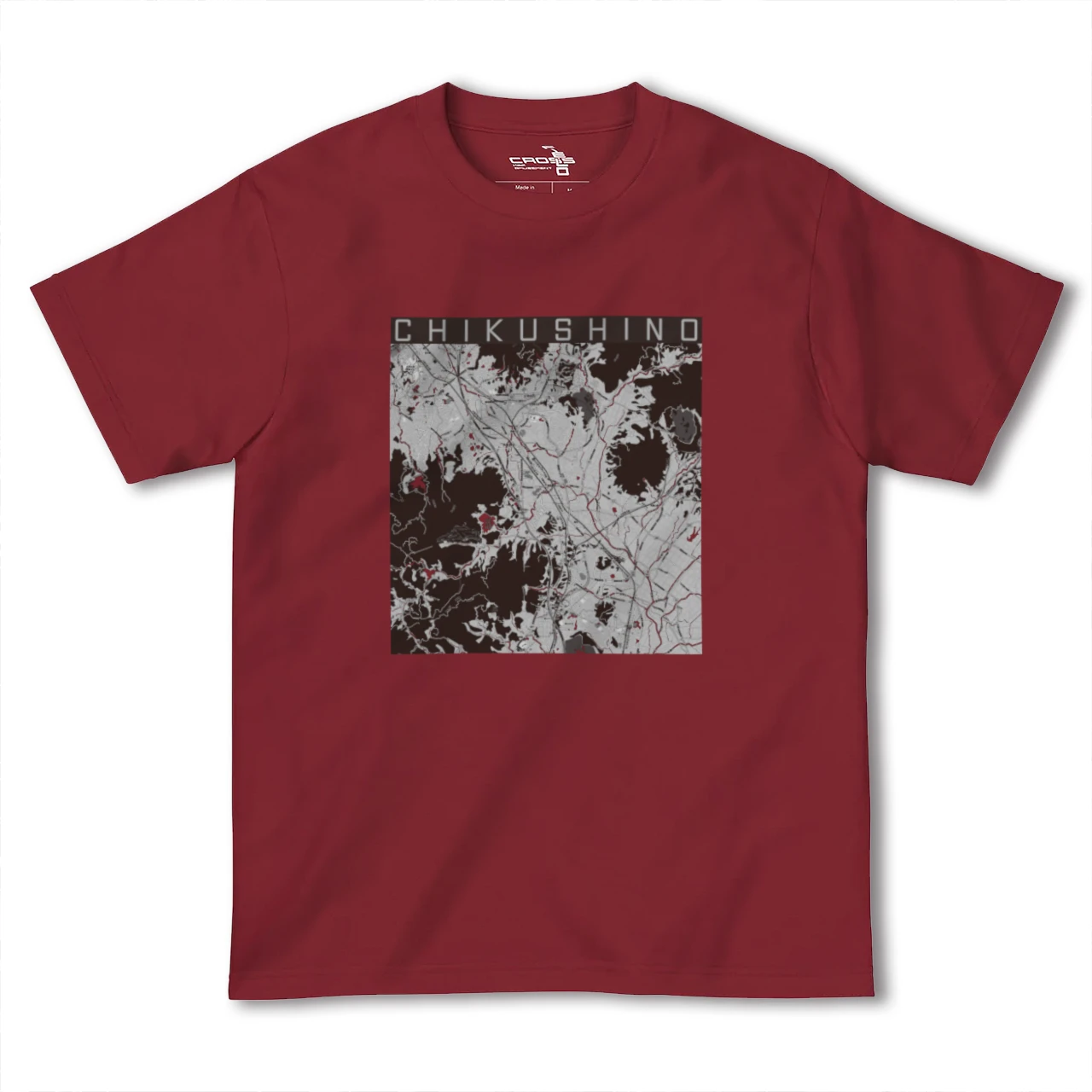 【筑紫野(福岡県)】地図柄ヘビーウェイトTシャツ