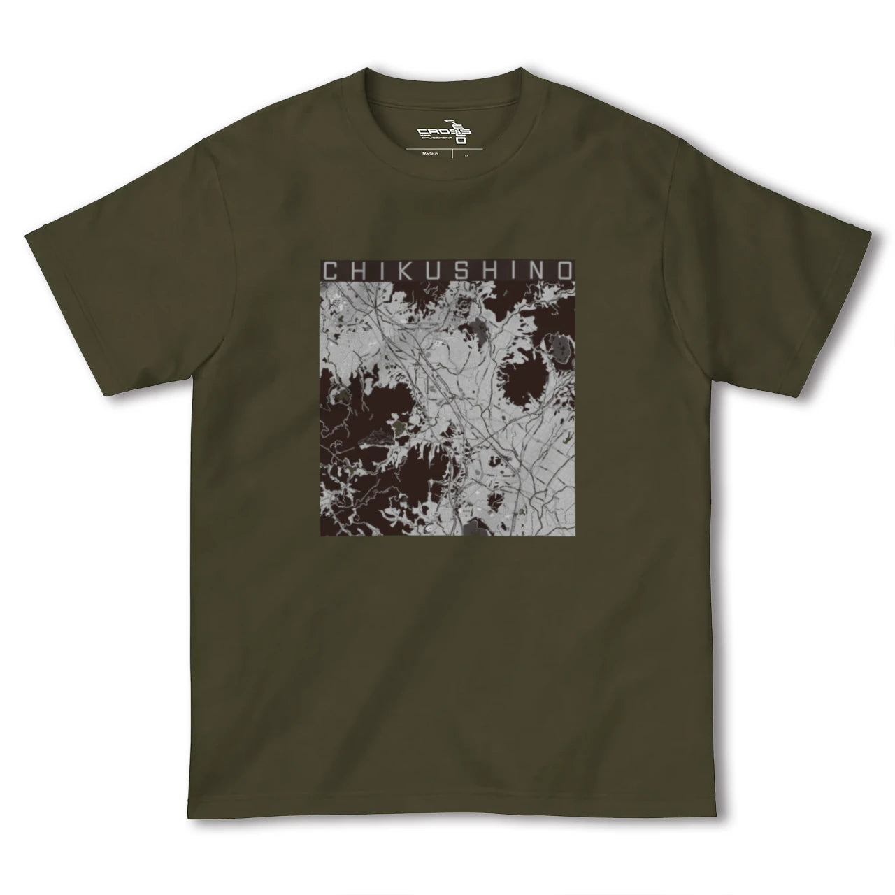 【筑紫野(福岡県)】地図柄ヘビーウェイトTシャツ
