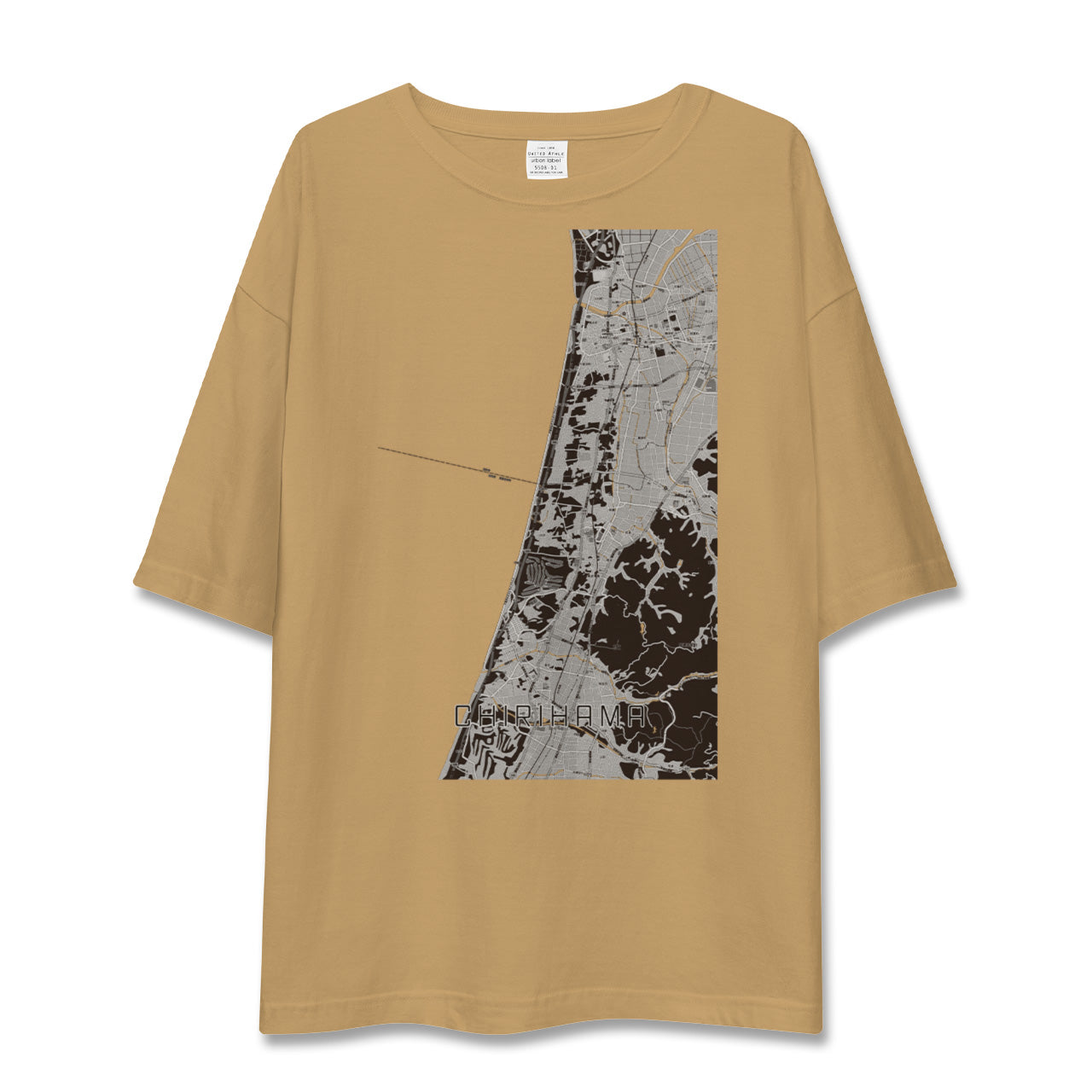 【千里浜(石川県)】地図柄ビッグシルエットTシャツ