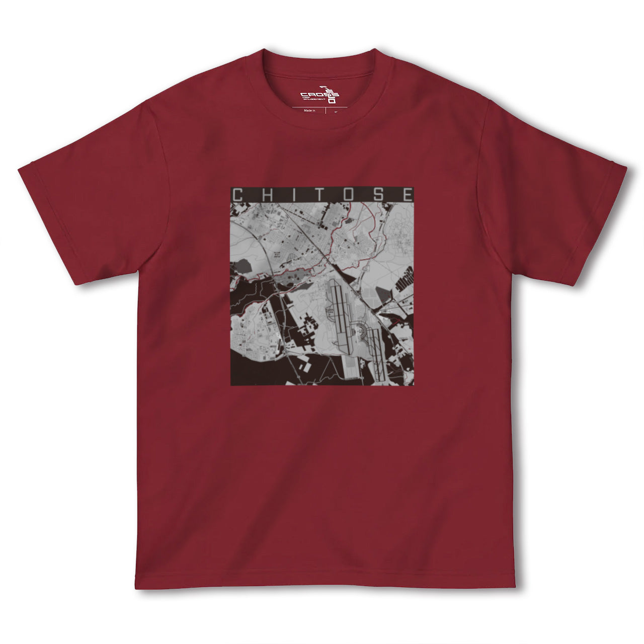 【千歳(北海道)】地図柄ヘビーウェイトTシャツ