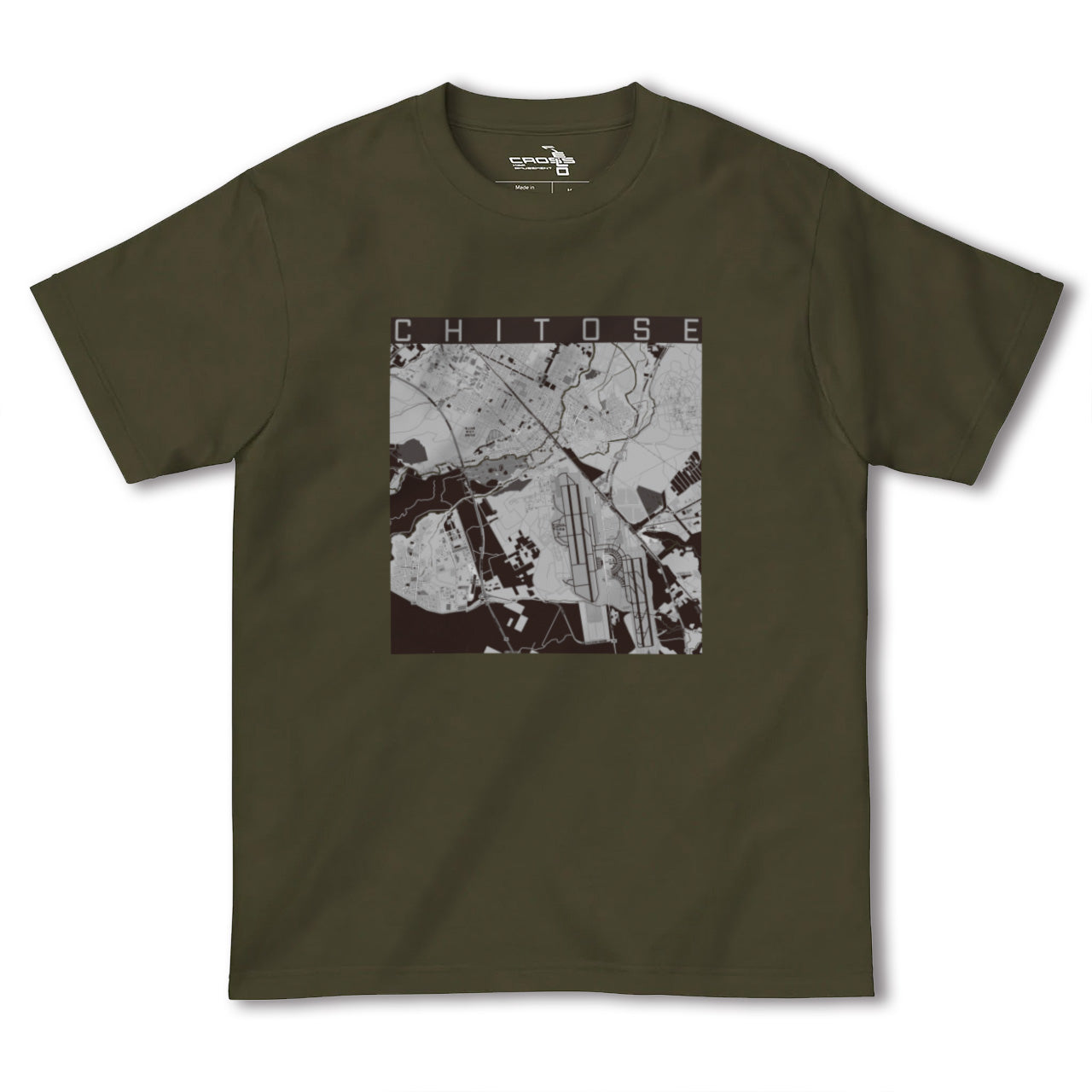 【千歳(北海道)】地図柄ヘビーウェイトTシャツ