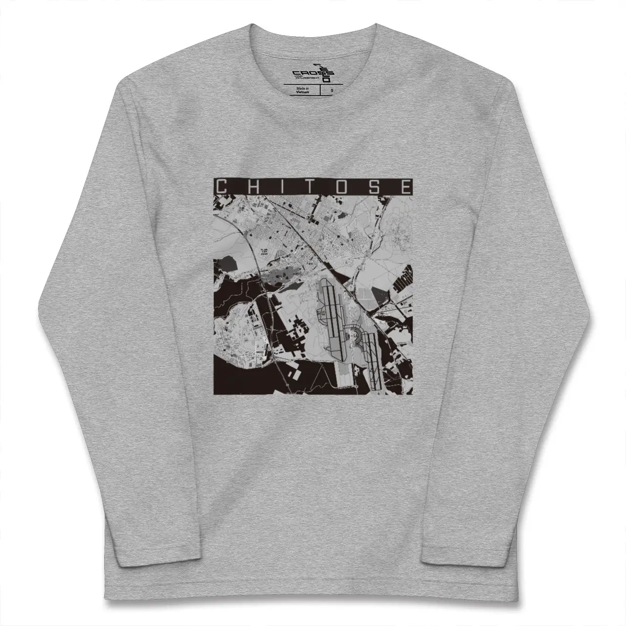 【千歳(北海道)】地図柄ロングスリーブTシャツ