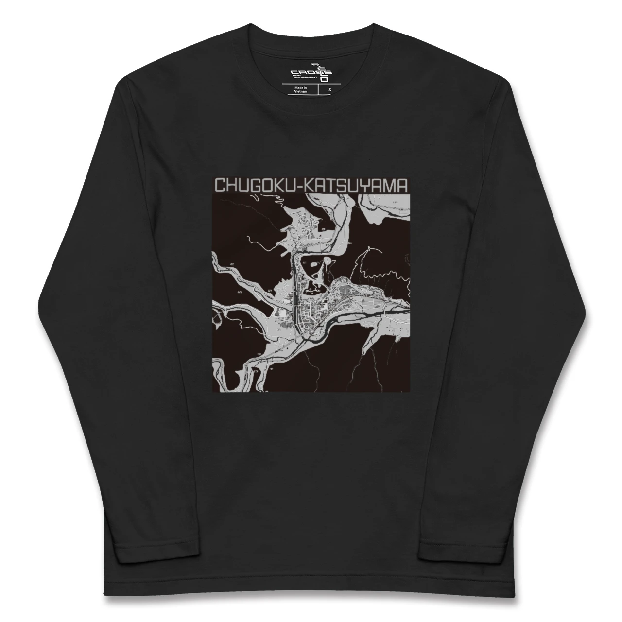 【中国勝山(岡山県)】地図柄ロングスリーブTシャツ