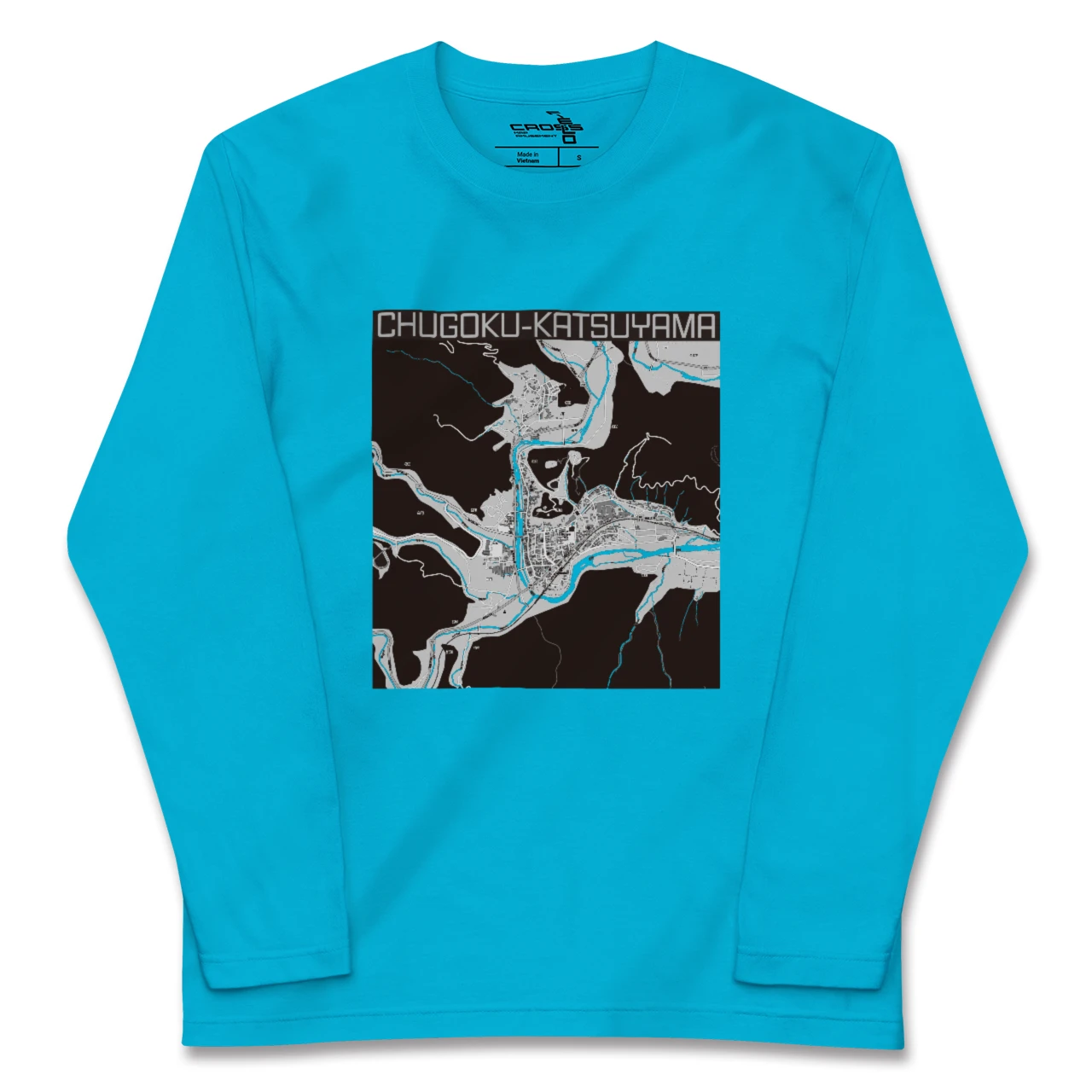 【中国勝山(岡山県)】地図柄ロングスリーブTシャツ