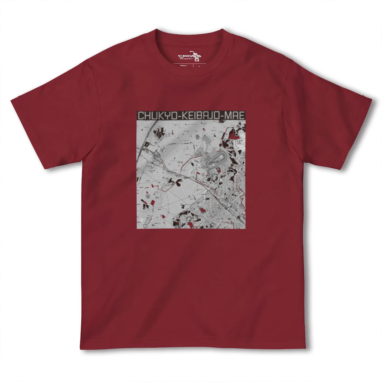 【中京競馬場前(愛知県)】地図柄ヘビーウェイトTシャツ
