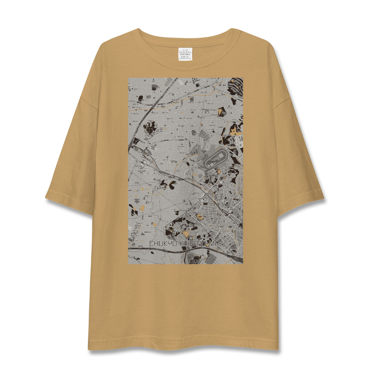 【中京競馬場前(愛知県)】地図柄ビッグシルエットTシャツ