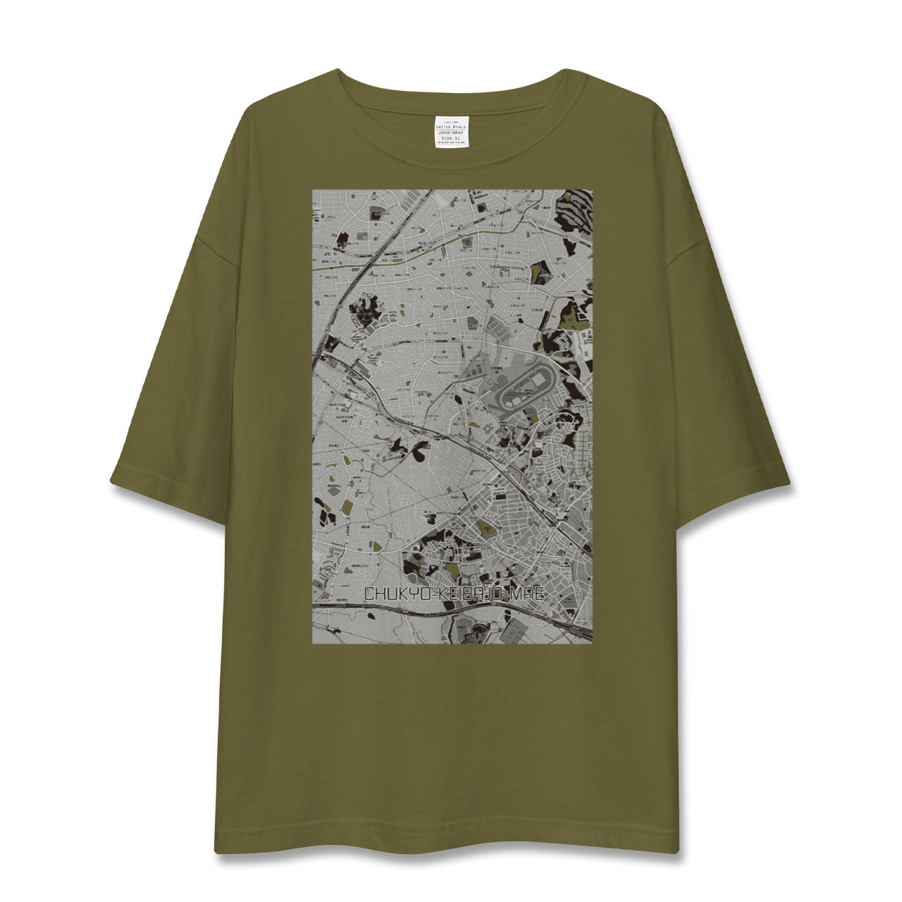 【中京競馬場前(愛知県)】地図柄ビッグシルエットTシャツ