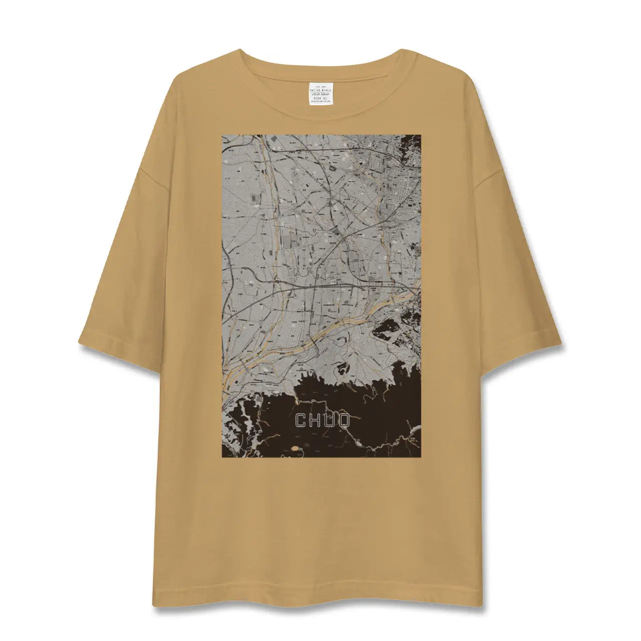 【中央(山梨県)】地図柄ビッグシルエットTシャツ
