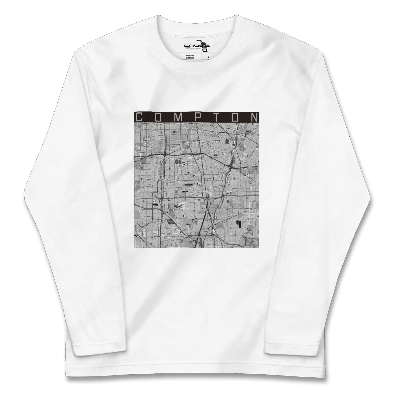 【コンプトン(アメリカ)】地図柄ロングスリーブTシャツ