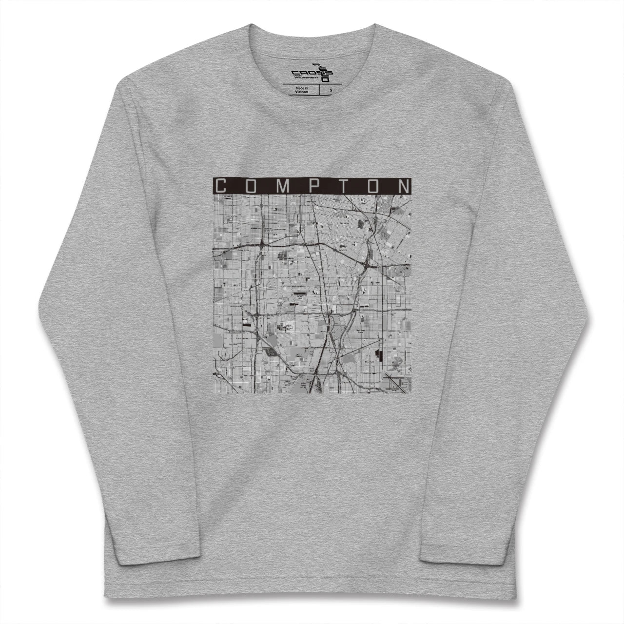 【コンプトン(アメリカ)】地図柄ロングスリーブTシャツ