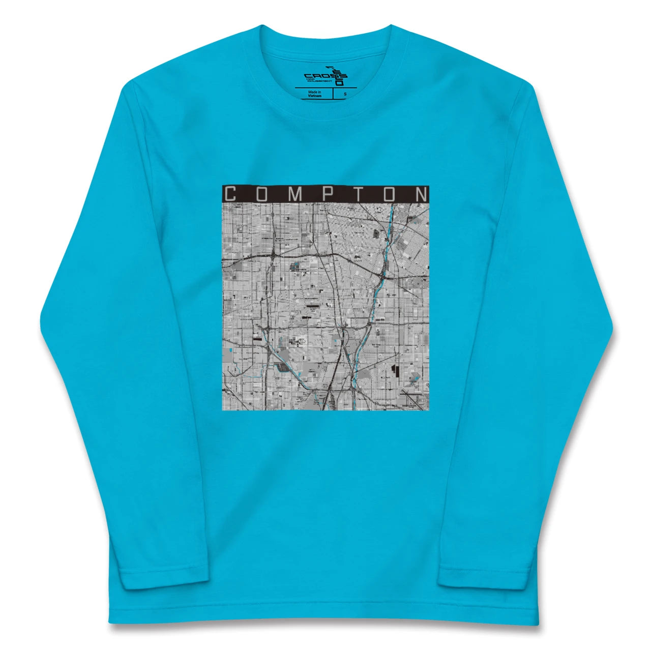 【コンプトン(アメリカ)】地図柄ロングスリーブTシャツ