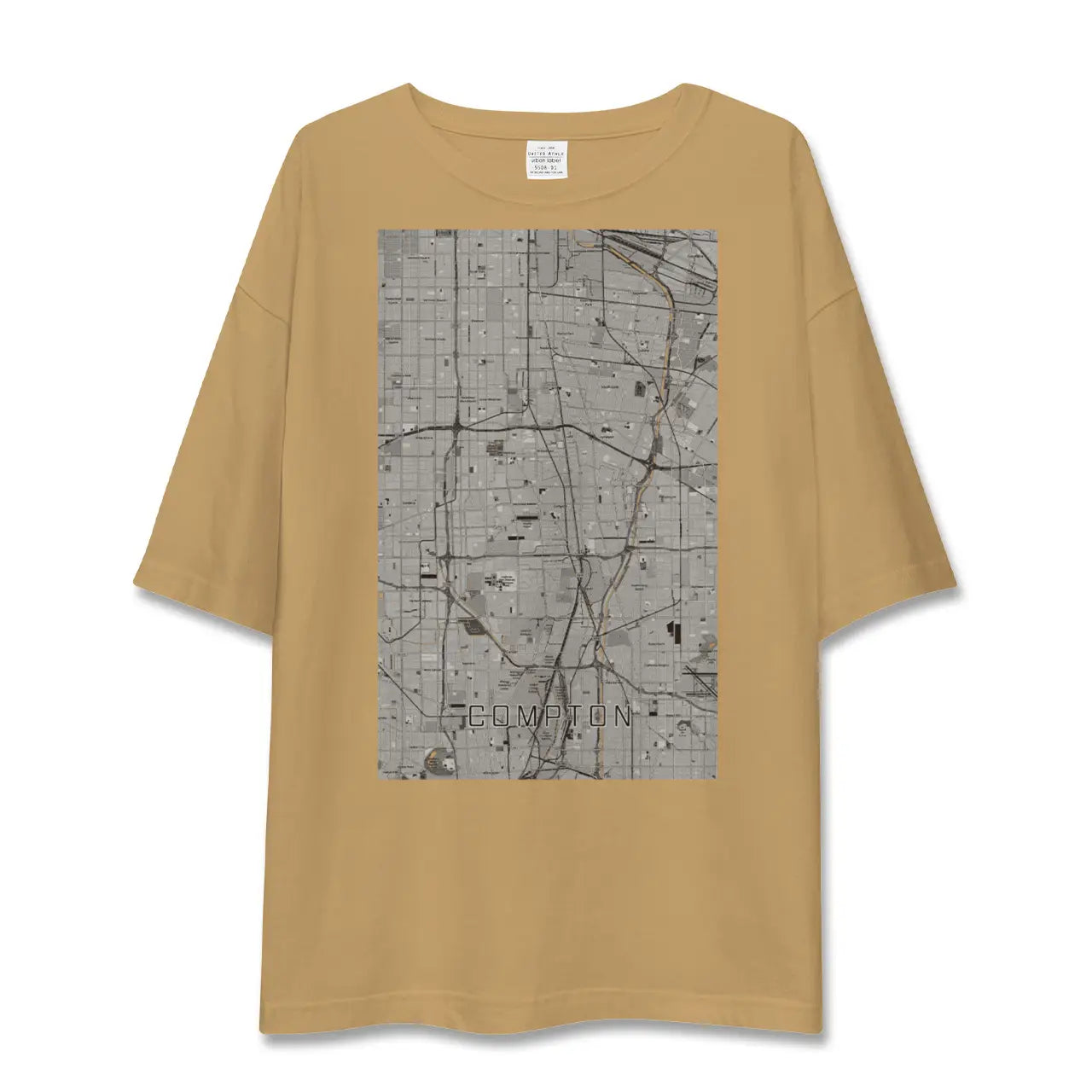 【コンプトン(アメリカ)】地図柄ビッグシルエットTシャツ