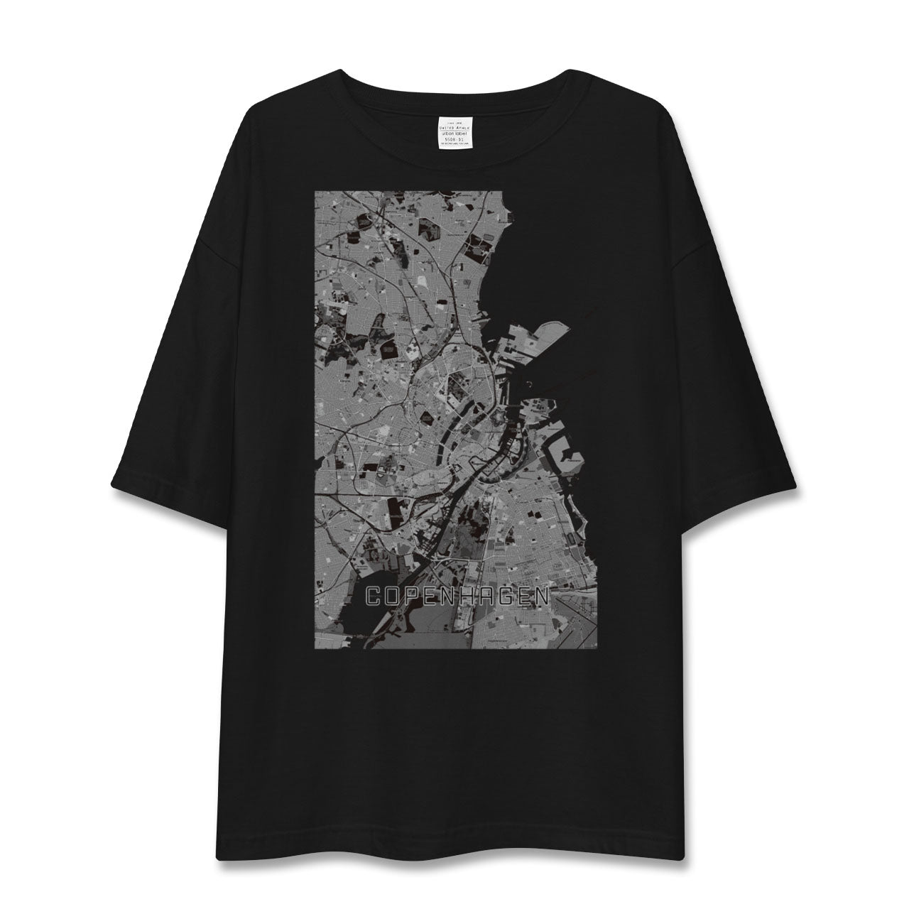 【コペンハーゲン(デンマーク)】地図柄ビッグシルエットTシャツ