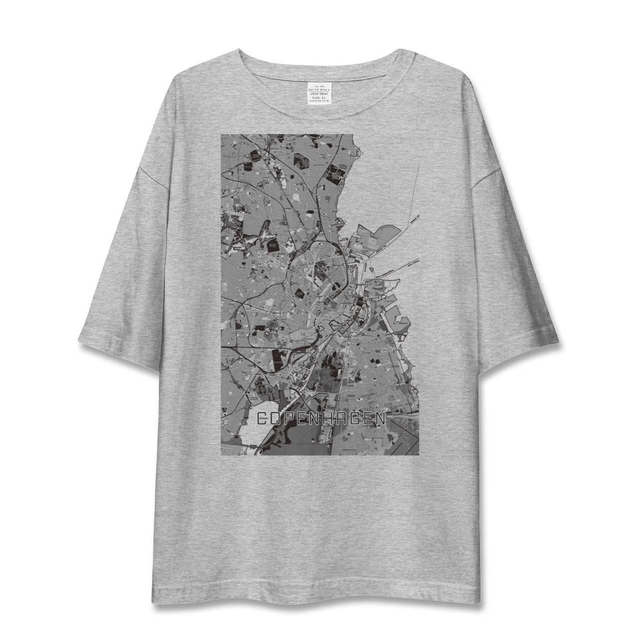 【コペンハーゲン(デンマーク)】地図柄ビッグシルエットTシャツ