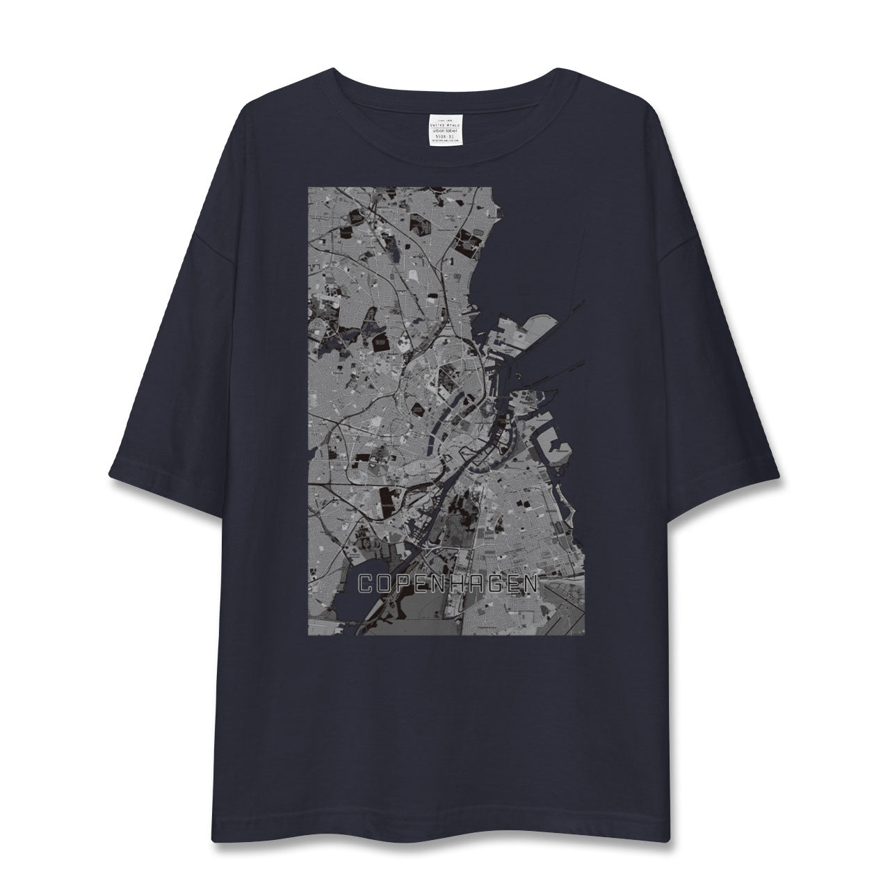【コペンハーゲン(デンマーク)】地図柄ビッグシルエットTシャツ