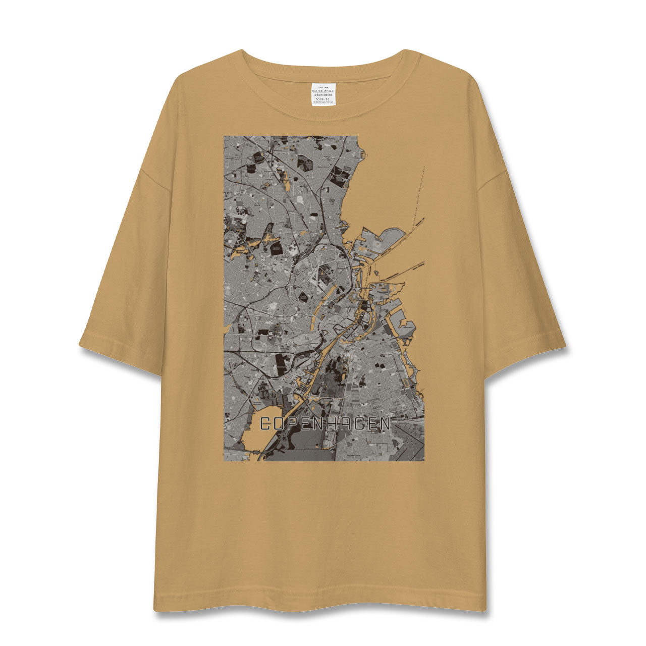 【コペンハーゲン(デンマーク)】地図柄ビッグシルエットTシャツ