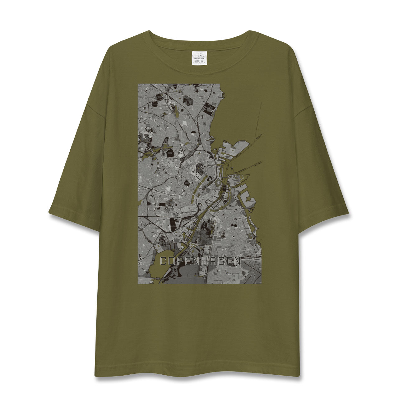 【コペンハーゲン(デンマーク)】地図柄ビッグシルエットTシャツ