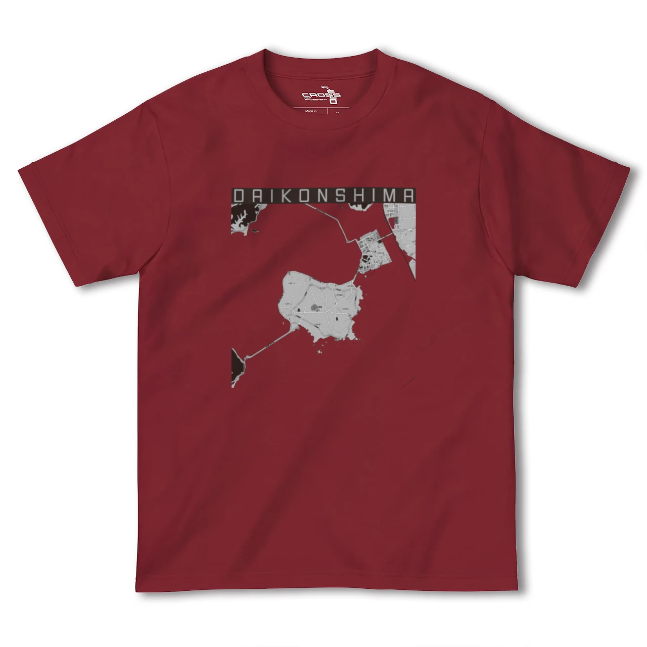 【大根島(島根県)】地図柄ヘビーウェイトTシャツ