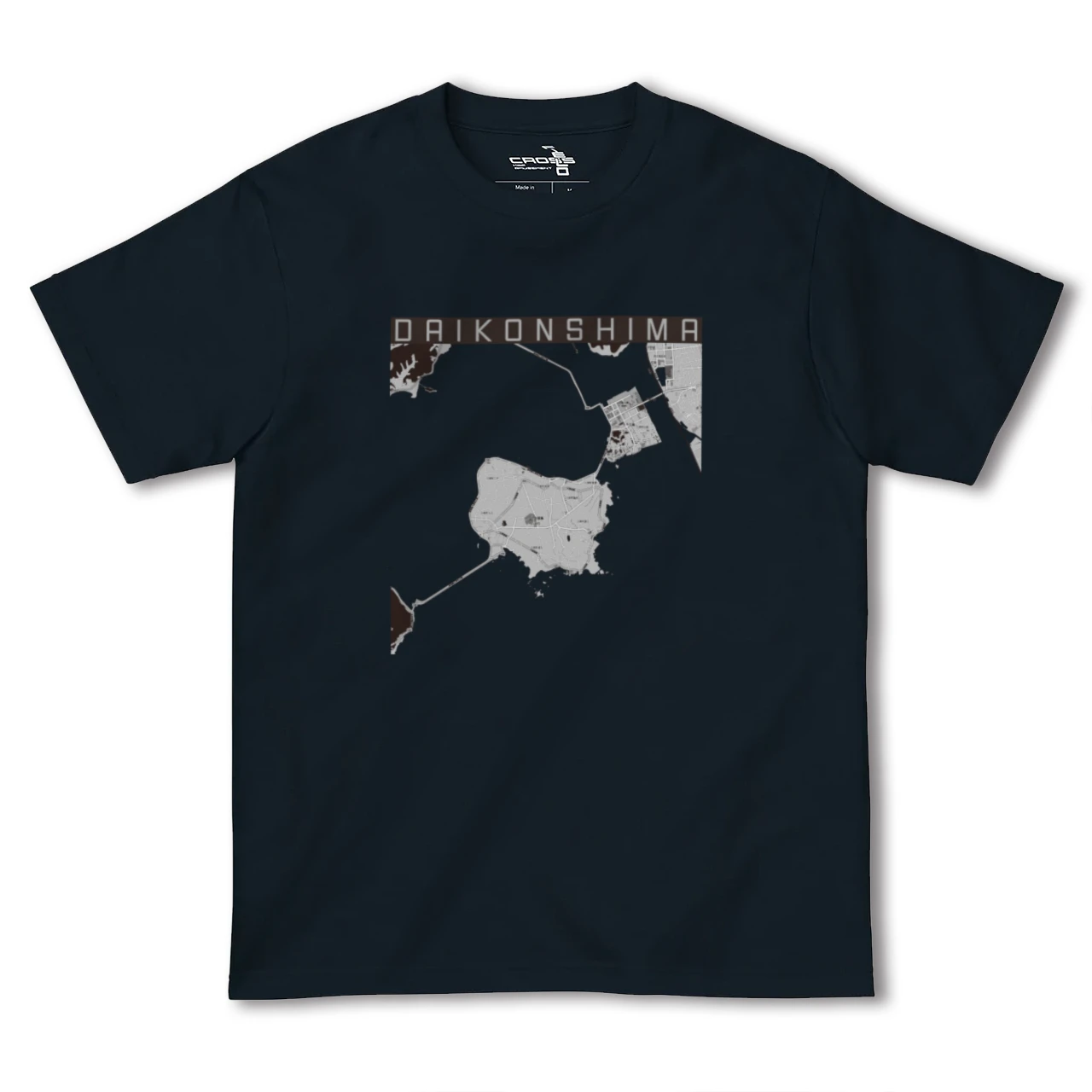 【大根島(島根県)】地図柄ヘビーウェイトTシャツ