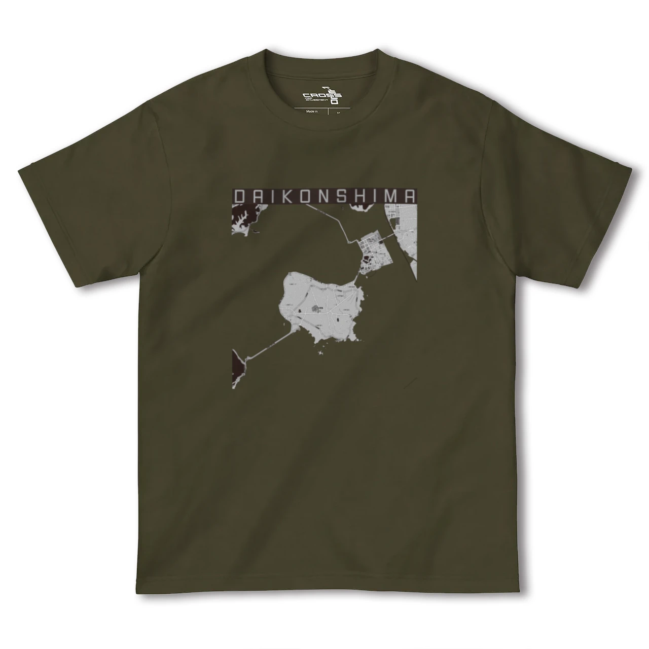 【大根島(島根県)】地図柄ヘビーウェイトTシャツ