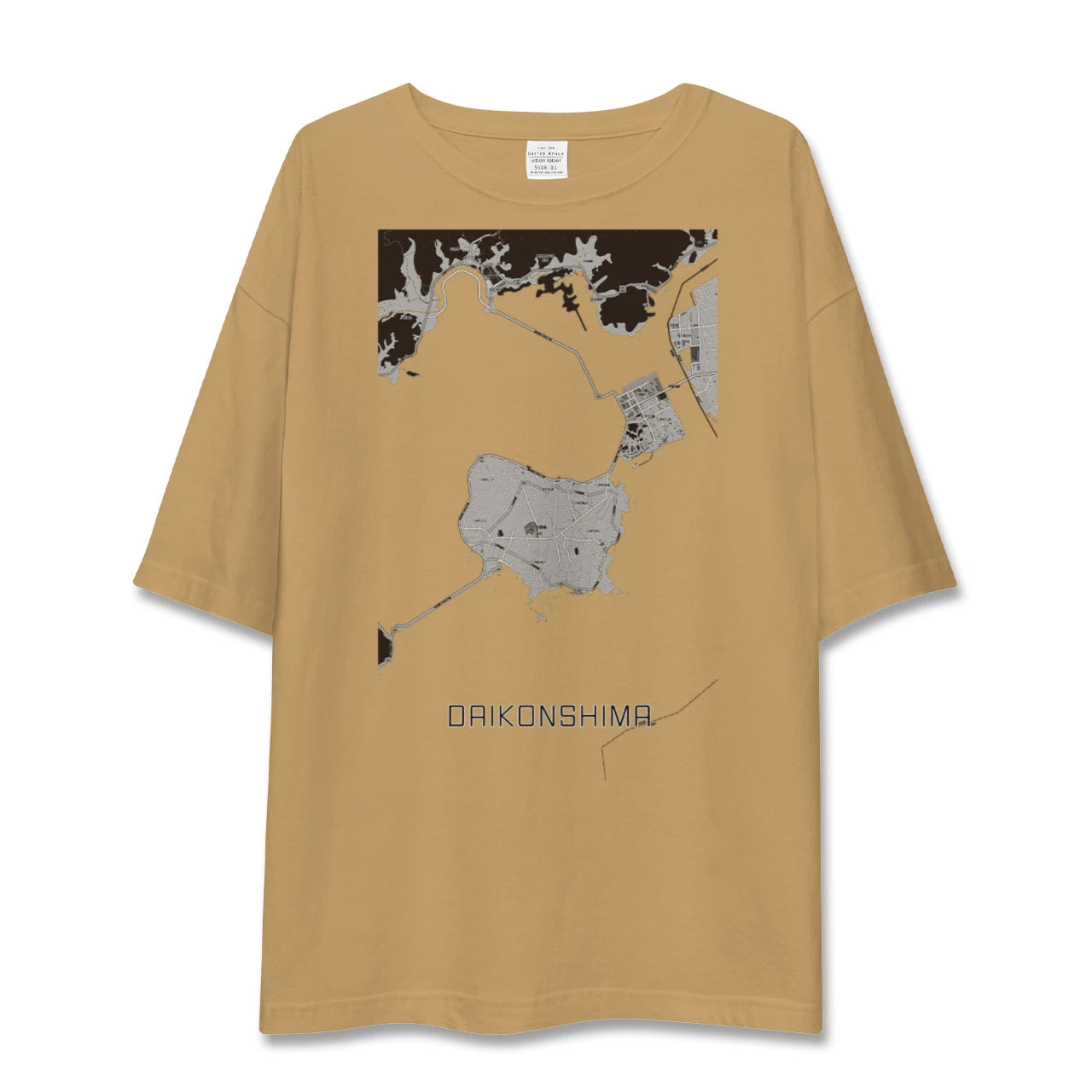 【大根島(島根県)】地図柄ビッグシルエットTシャツ