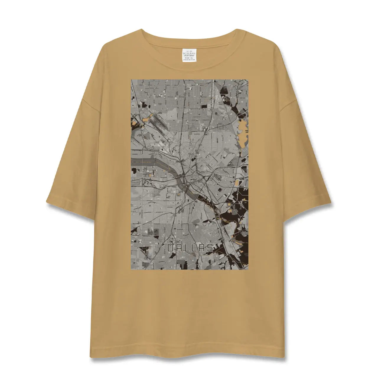 【ダラス(アメリカ)】地図柄ビッグシルエットTシャツ