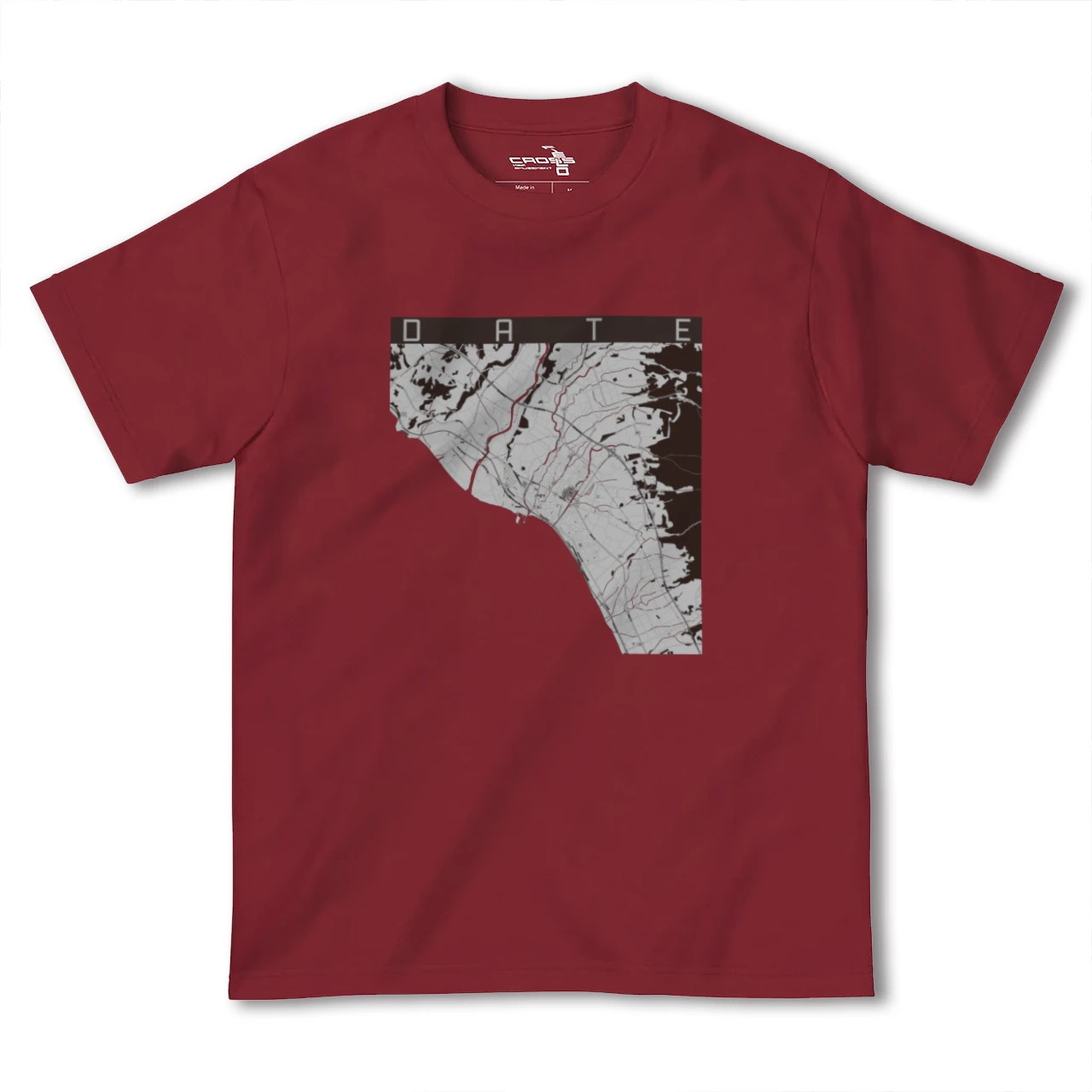 【伊達(北海道)(北海道)】地図柄ヘビーウェイトTシャツ